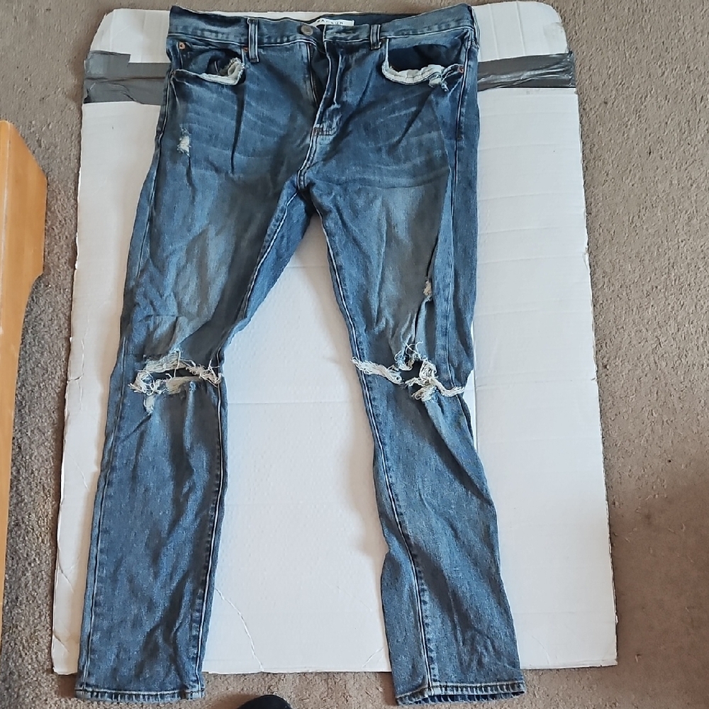 PacSun Men's Ripped Blue Skinny Jeans